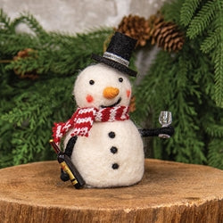 Holiday Cheers Snowman Felted Ornament