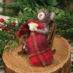 Cozy Rocking Chair Mouse Felted Ornament