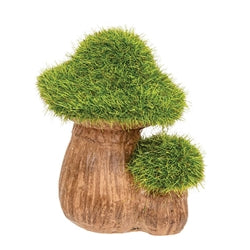 6/Set - Resin Mossy Mushrooms With Wooden Crate