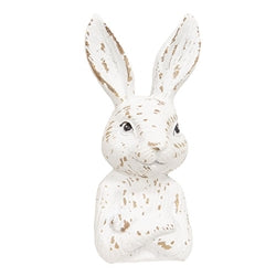6/Set - Carved Look Whitewashed Resin Bunny Bust Sitters