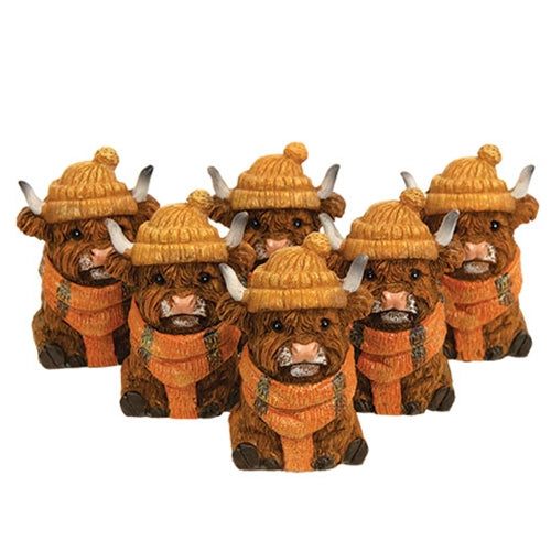 6/Set - Resin Chilly Highland Cows