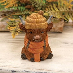 Resin Chilly Highland Cow - 6"H