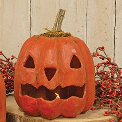 Papier Mache Upside-Down Nose Mossy Jack Luminary - 6"x8"