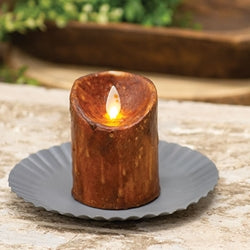 Moving Flame Timer Pillar - 2.5" x 3" - Brown