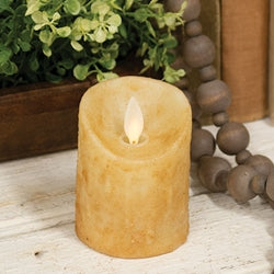 Moving Flame Timer Pillar - 2.5" x 3"  - Burnt Ivory