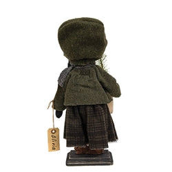 Olivia Snow Lady On Wooden Stand - 16"H