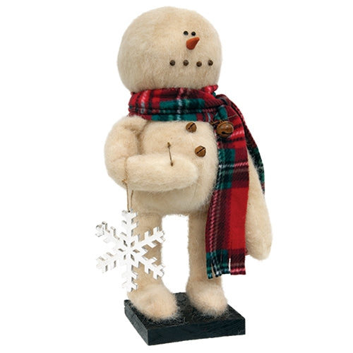 Jingle Snowman With Snowflake Hanger on Base - 15"H
