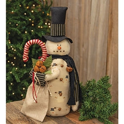 Stanley Stuffed Candy Cane Goody Bag Snowman - 21 In H