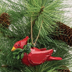 Christmas Cardinal Wood Ornament