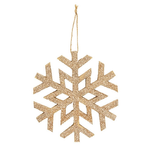 Gold Glitter Snowflake Ornament