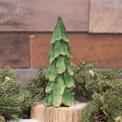 Wood Carved Christmas Tree Sitter 8"