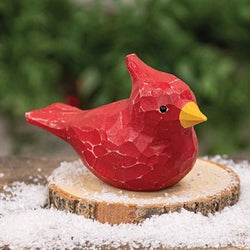 Wood Carved Cardinal Sitter 2.5"