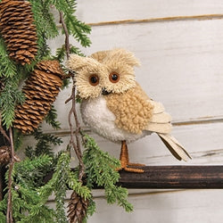 Tan and White Sherpa Owl