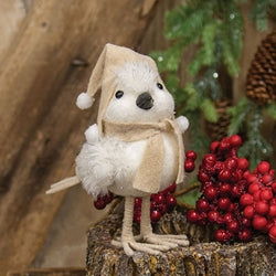 White Bird with Hat and Scarf