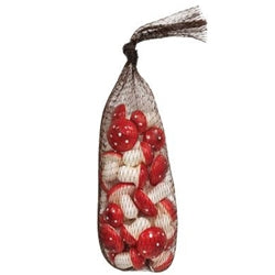 30/Set Decorative Foam Mushrooms in Mesh Bag
