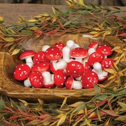 30/Set Decorative Foam Mushrooms in Mesh Bag