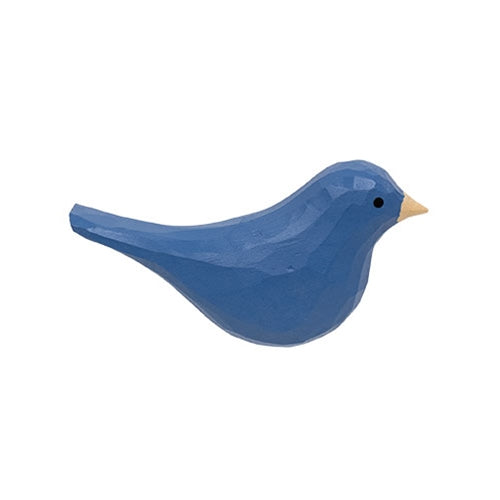 Dark Blue Carved Bird Sitter - 2.75"H