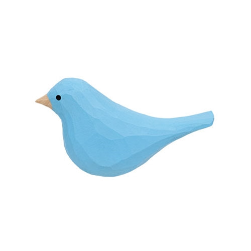 Light Blue Carved Bird Sitter - 2.75"H