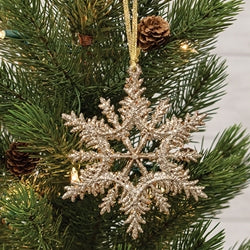 Champagne Sparkle Snowflake Ornament