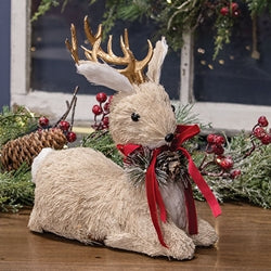 Sisal Laying Reindeer - 8"L