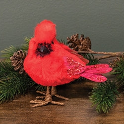 Glittered Standing Cardinal - 5"H