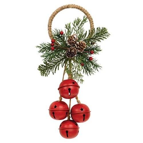Red Christmas Bells Door Hanger