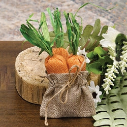 3/Set Fabric Carrots in Burlap Bag