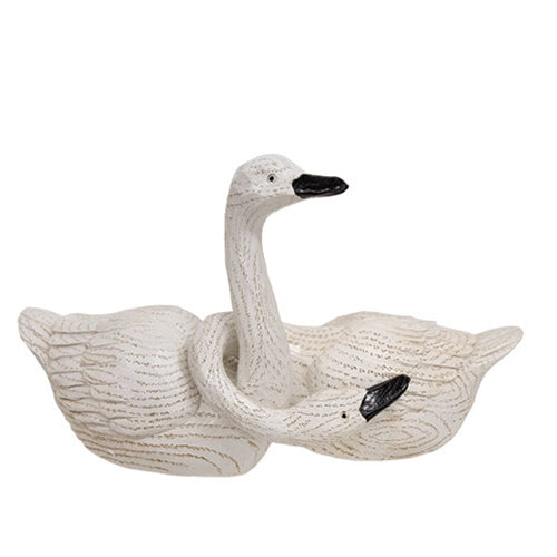 2/Set - Carved Look Resin Nesting Swans