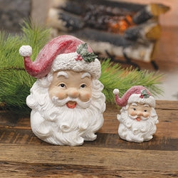 2/Set - Resin Glitter Retro Santa Head Sitters