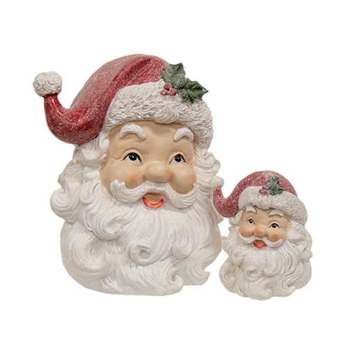 2/Set - Resin Glitter Retro Santa Head Sitters