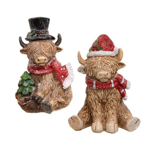 Resin Frosted Christmas Clothes Highland - 2 Asstd.