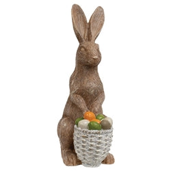 Standing Resin Bunny With Basket - 2 Asstd.