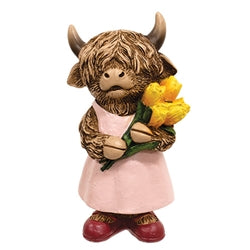 Resin Standing Easter Highland Calf - 2 Asstd.