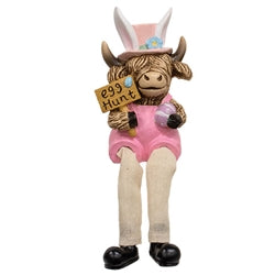 Resin Dangle Leg Easter Highland Sitter - 3 Asstd.