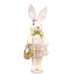 Standing Spring Floral & Eggs Bunny - 16"H - 2 Asstd.
