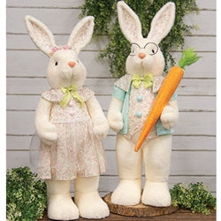 Standing Spring Floral & Eggs Bunny - 30"H - 2 Asstd.