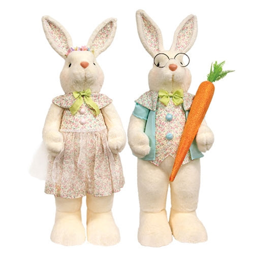 Standing Spring Floral & Eggs Bunny - 30"H - 2 Asstd.