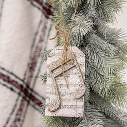 Glittered Mustic Note Tag Ornament