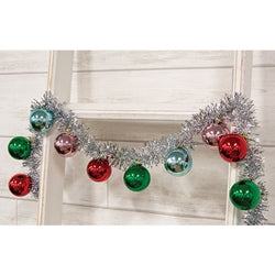 Platinum Tinsel & Bauble Garland - 4 Ft.