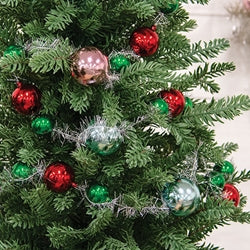 Platinum Tinsel & Bauble Garland - 6 Ft.