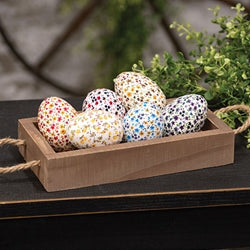 6/Set - Floral Fabric Eggs