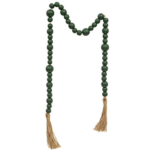 *Evergreen Beaded Garland with Tassels 48"
