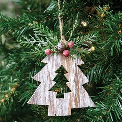 Birch Wood Tree Christmas Ornament