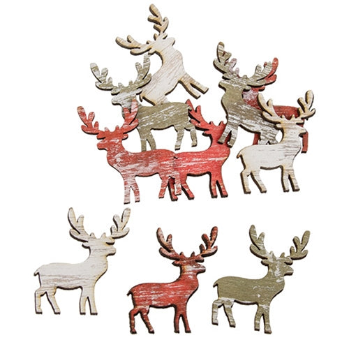 12/Set - Rustic Print Moose Bowl Fillers Red/Green/White