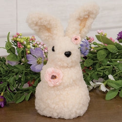 Standing Sherpa Bunny w/Pink Flowers