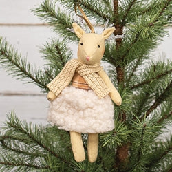 Cream Dress Reindeer Ornament