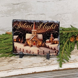 Silent Night Photo Slate w/Easel Feet
