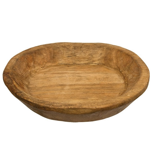 Natural Carved Wooden Bowl - 12" x 11.5"