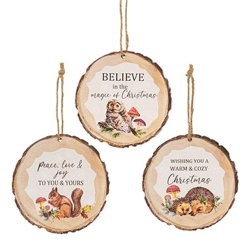 Woodland Animal Ornament 3 Asstd.