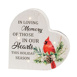 Cardinal Heart Sitter w/LED Lights 2 Asstd.